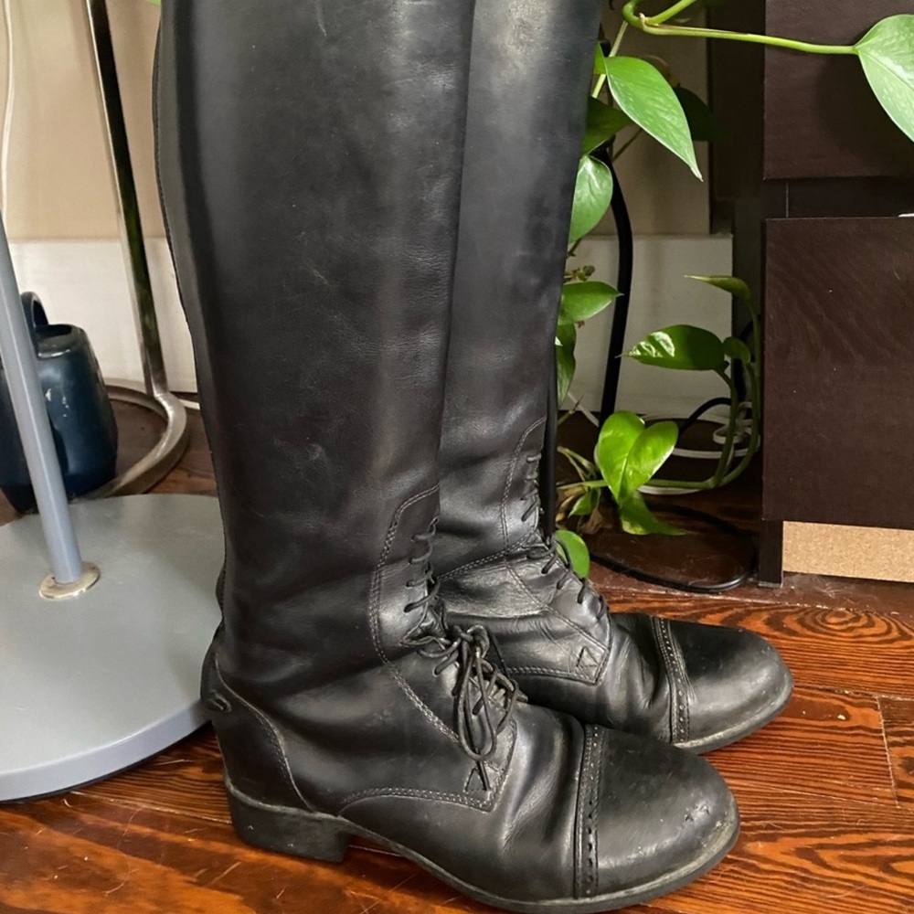 Ariat Black Leather Equestrian Knee-High Riding Boots